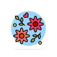 bloem geschenk liefde bruiloft abstract cirkel achtergrond vlak kleur icoon vector