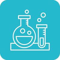 chemie lijn ronde hoek achtergrond pictogrammen vector