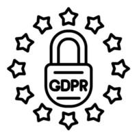 gdpr rechtszaak lijn icoon vector