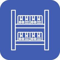 pakket schappen lijn ronde hoek achtergrond pictogrammen vector