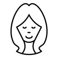 vrouw gezicht lijn icoon vector