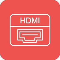 hdmi haven lijn ronde hoek achtergrond pictogrammen vector