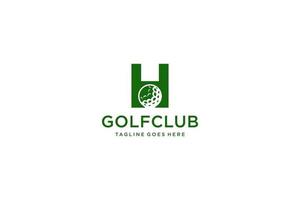 brief h voor golf logo ontwerp vector sjabloon, vector etiket van golf, logo van golf kampioenschap, illustratie, creatief icoon, ontwerp concept