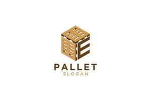 brief e voor pallet icoon vector teken en symbool geïsoleerd Aan wit achtergrond, pallet logo concept.