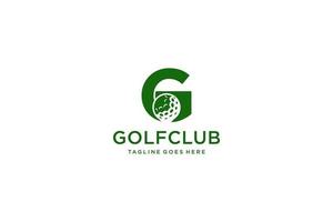 brief g voor golf logo ontwerp vector sjabloon, vector etiket van golf, logo van golf kampioenschap, illustratie, creatief icoon, ontwerp concept