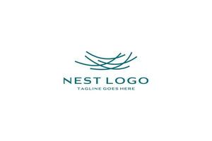 vogel nest logo ontwerp vector icoon sjabloon