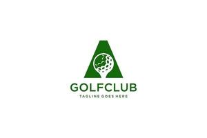 brief een voor golf logo ontwerp vector sjabloon, vector etiket van golf, logo van golf kampioenschap, illustratie, creatief icoon, ontwerp concept