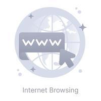 krijgen houden Aan deze bewerkbare vlak icoon van internet browsen vector