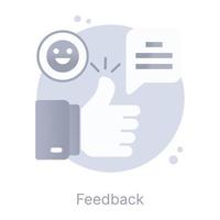 feedback, een vlak conceptuele icoon met downloaden faciliteit vector