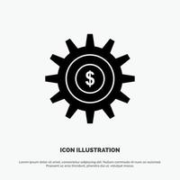 uitrusting instelling geld succes solide glyph icoon vector