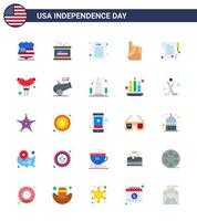 gelukkig onafhankelijkheid dag Verenigde Staten van Amerika pak van 25 creatief flats van dag papier verklaring Amerikaans hand- bewerkbare Verenigde Staten van Amerika dag vector ontwerp elementen