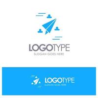 web ontwerp papier vlieg blauw solide logo met plaats voor slogan vector