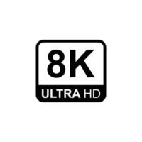 eps10 zwart vector 8k ultra of uhd 2160p icoon geïsoleerd Aan wit achtergrond. hoog definitie 8k resolutie symbool in een gemakkelijk vlak modieus modern stijl voor uw website ontwerp, logo, en mobiel app