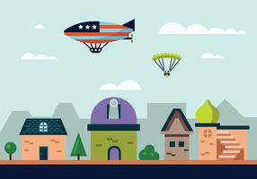 Hot Air Balloon Blimp Vector Illustratie