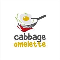omelet logo ontwerp eieren gemakkelijk modern pret vector