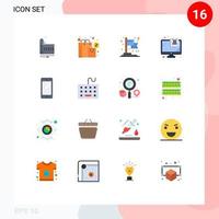 16 universeel vlak kleuren reeks voor web en mobiel toepassingen slim telefoon virus belasting veiligheid computer bewerkbare pak van creatief vector ontwerp elementen