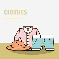 unisex kleding en accessoires eenvoudige samenstelling vector