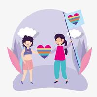 cartoon lgbtqi-tekens voor trotsviering vector