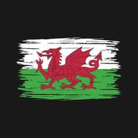 Wales vlag borstel vector