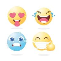 Emoji-set voor sociale media vector