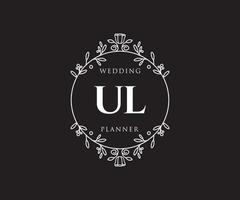 ul initialen brief bruiloft monogram logos verzameling, hand- getrokken modern minimalistisch en bloemen Sjablonen voor uitnodiging kaarten, opslaan de datum, elegant identiteit voor restaurant, boetiek, cafe in vector