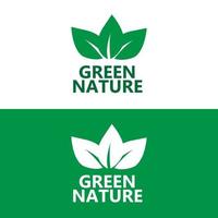 blad logo vector eco energie symbool met natuurlijk groen kleur ontwerp voor biologisch recycling technologie.