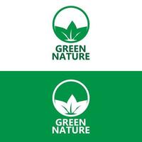 blad logo vector eco energie symbool met natuurlijk groen kleur ontwerp voor biologisch recycling technologie.