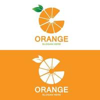 vers fruit oranje vector logo ontwerp voor fruit winkel, sap winkel, in oranje kleur