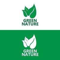 blad logo vector eco energie symbool met natuurlijk groen kleur ontwerp voor biologisch recycling technologie.