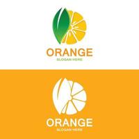 vers fruit oranje vector logo ontwerp voor fruit winkel, sap winkel, in oranje kleur