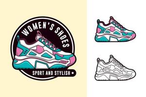 elegant en sport- vrouwen schoenen ontwerp logo collectie.eps vector