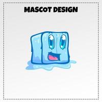 voedsel logo ijs kubus mascotte illustratie vector ontwerp
