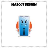 smartphone logo mascotte illustratie vector ontwerp