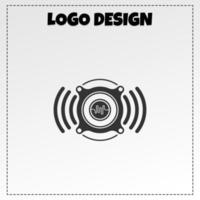 audio logo mascotte illustratie vector ontwerp