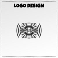 audio logo mascotte illustratie vector ontwerp
