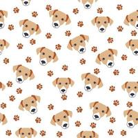 gouden retriever honden uiteinde van een loop naadloos patroon. vector