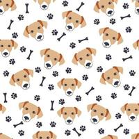 gouden retriever honden uiteinde van een loop naadloos patroon. vector