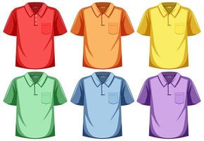 set poloshirt verschillende kleur vector