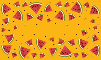 zomer watermeloen plakjes met achtergrond vector