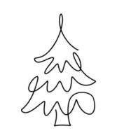 Kerstmis vector pijnboom Spar boom lijn kunst. doorlopend een lijn tekening. illustratie minimalistisch ontwerp voor Kerstmis en nieuw jaar type concept
