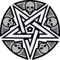 occult teken pentagram, grunge wijnoogst ontwerp t overhemden vector