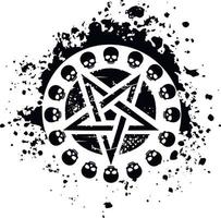 occult teken pentagram, grunge wijnoogst ontwerp t overhemden vector