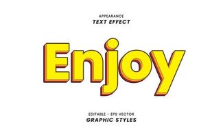tekst effect uiterlijk - met woord genieten bewerkbaar. vector
