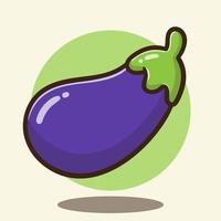 illustratie van schattig tekenfilm groente aubergine mooi zo voor sticker, poster vector