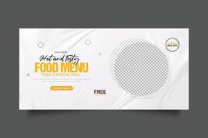 voedsel menu web banier sociaal media post met restaurant sociaal Hoes banier Promotie sjabloon vector