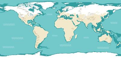 wereldkaart met namen van continenten en oceanen vector