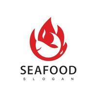 zeevruchten restaurant logo ontwerp sjabloon vector