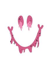 grafisch illustratie van een smiley. roze glimlach sticker. vector