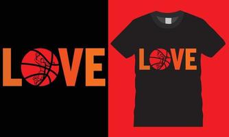 typografie basketbal liefde creatief t-shirt ontwerp vector