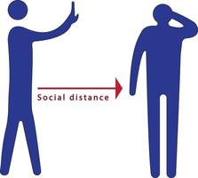 in stand houden sociaal afstand vector ontwerp